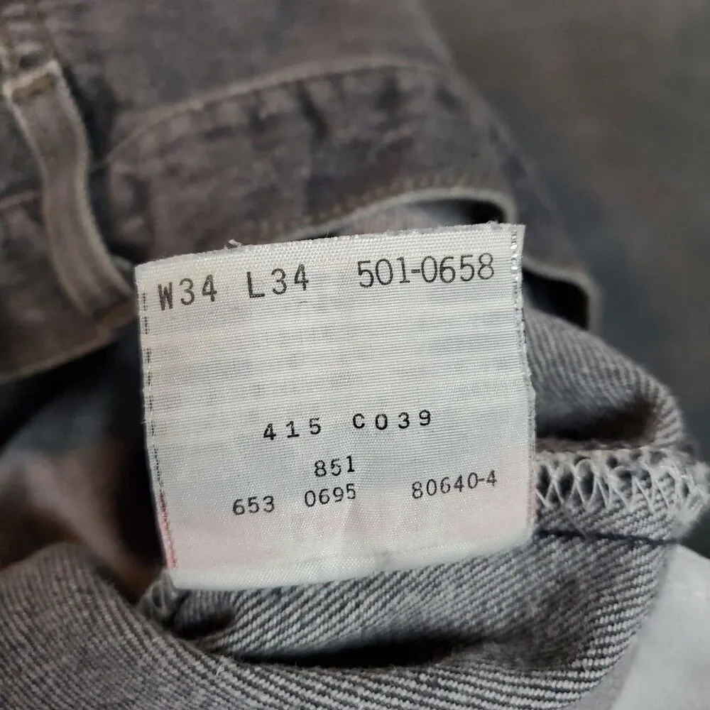 Vtg Levis 501 Jeans Dark Wash Men's 32 X 33 Made in USA Button Fly (tag 34X34)